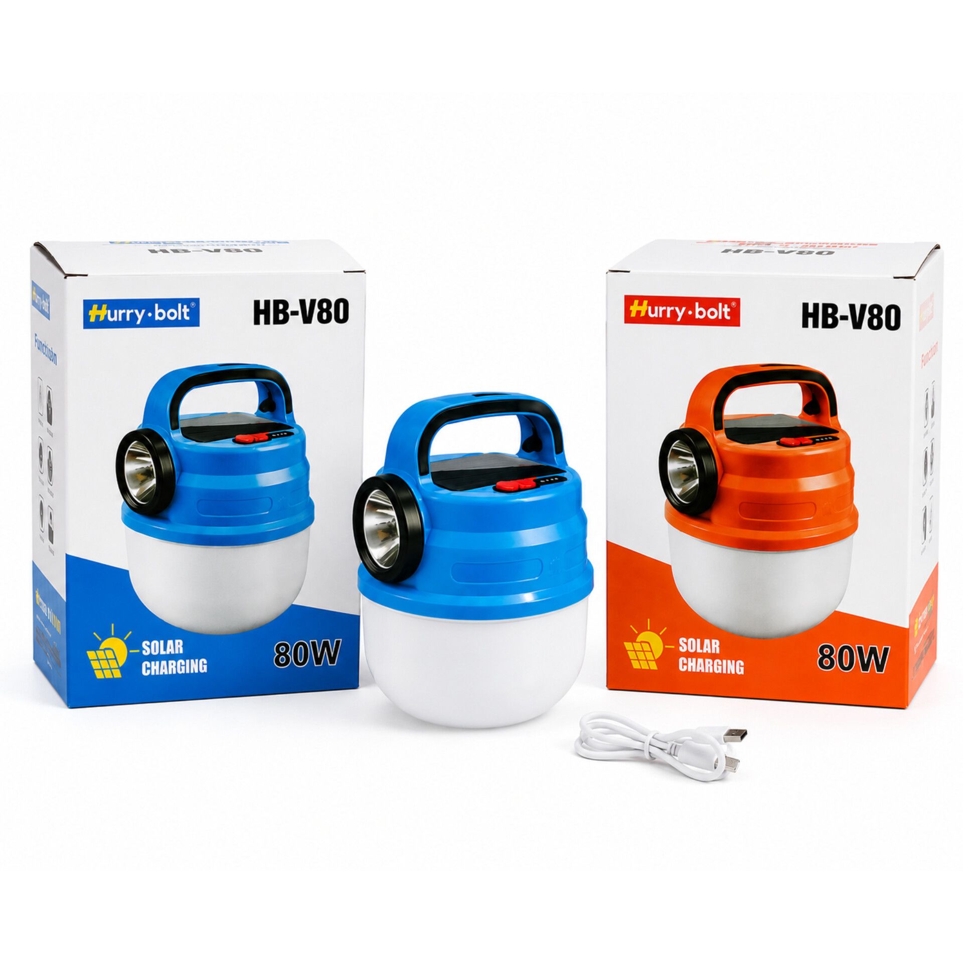 چراغ شارژی خورشیدی 80 وات مدل HB-V80